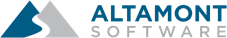 Company Logo of the road through Altamot pass with the name Altamont Software next to it.